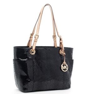 Michael Kors Black Snake Skin Handbag