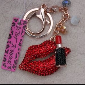 💋💄Betsy Johnson key ring/ purse charm.💋