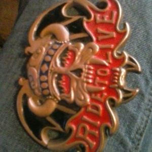 Ride to live belt buckle