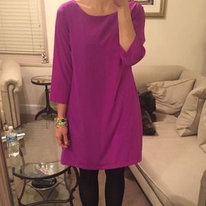 Fuchsia Dress with 3/4 Sleeves