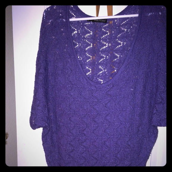 Maurice's violet crochet top 3X