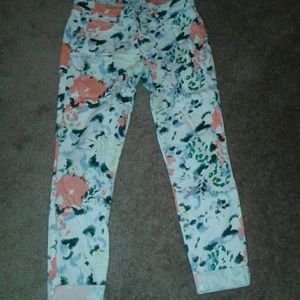 Floral skinny jeans