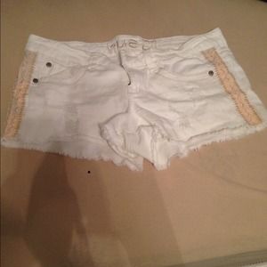 White Jean shorts
