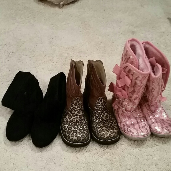 Previously LOVED  3 PAIR OF GIRL'S BOOTS