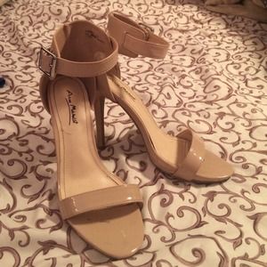 Nude sandal heels