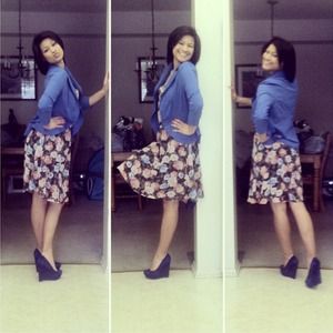 Floral Dress and Blue Blazer Bundle