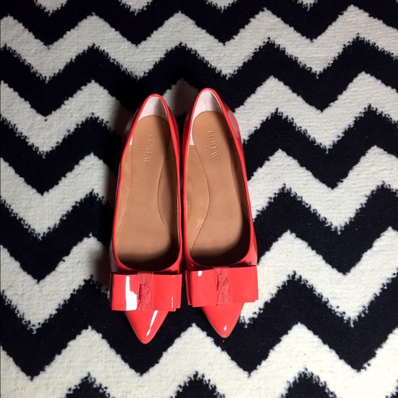 J. Crew Shoes - JCREW patent bow wedges orange. Brand new size 9