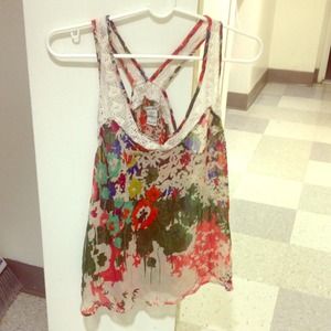 American Rag sheer multicolored tank