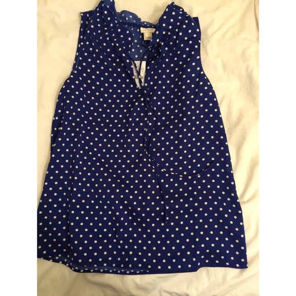 J. Crew polka dot sleeveless blouse