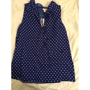 J. Crew polka dot sleeveless blouse