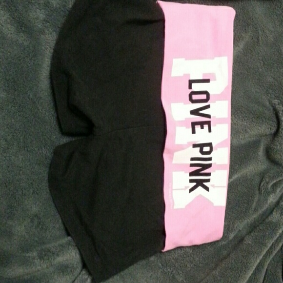 Victoria secrets xs black and pink yoga shorts VS!