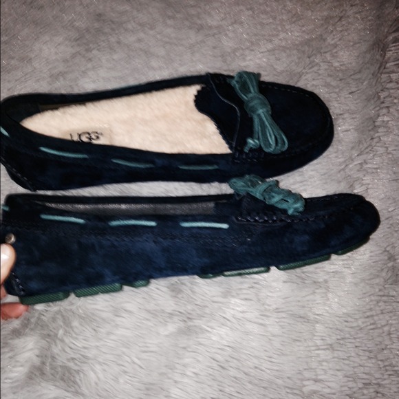 🎀Nwt! Ugg "Navy Blue Meena Suede Moccasins!! - Picture 3 of 4
