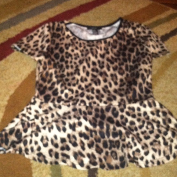 Leopard print peplum top