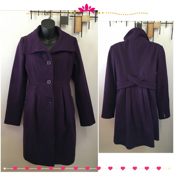 Guess Jackets & Blazers - Purple Guess wool pea Coat Small
