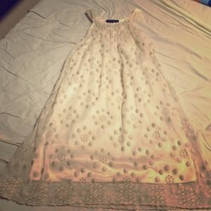 BCBGMaxAzria Cream embroidered cocktail dress