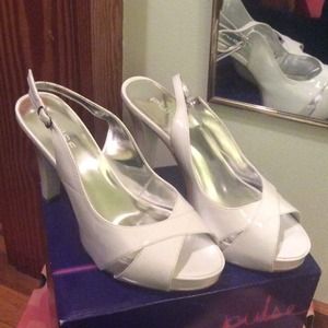 Patent white heels