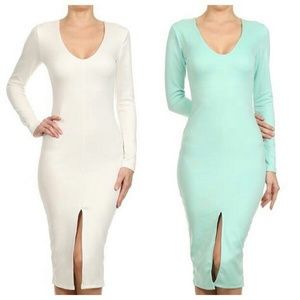 Short dress v neck open top and botton