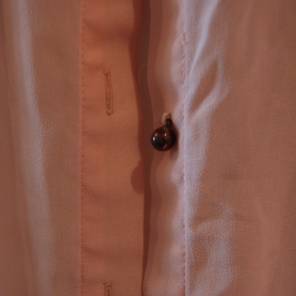 Pink Sheer Button-Up Blouse - Picture 3 of 4