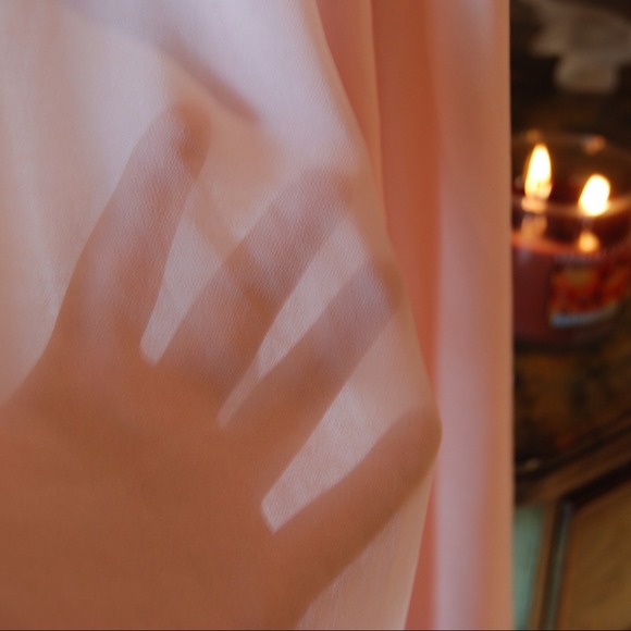 Pink Sheer Button-Up Blouse - Picture 4 of 4