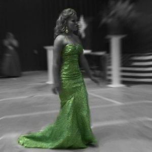 green prom dress