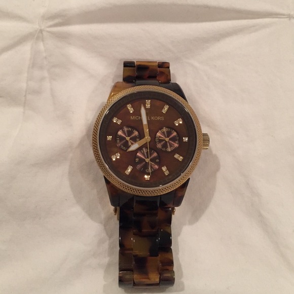 Michael Kors Gold Tortoise Chronograph Watch
