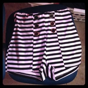 High waisted striped shorts
