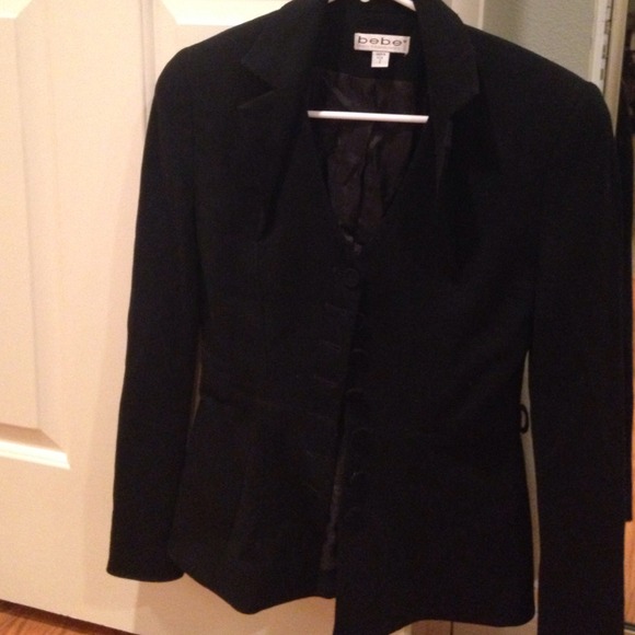 Bundle.. Black Bebe jacket  & WHBM Top