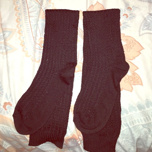 Black knitted knee high socks