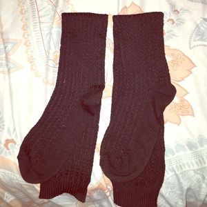 Black knitted knee high socks