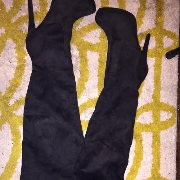 Suede material over the knee boots