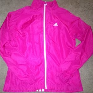 Pink Adidas shell! Nice for running💝 Zip up