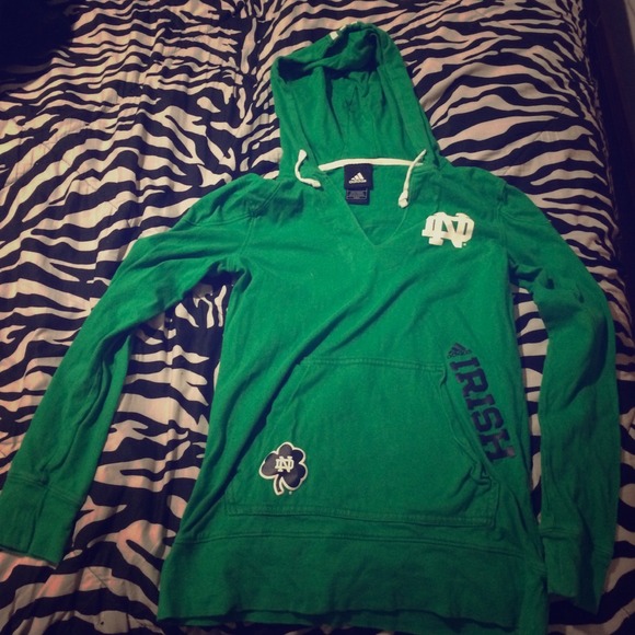 Adidas Irish Notre dame long sleeve thin hoodie !