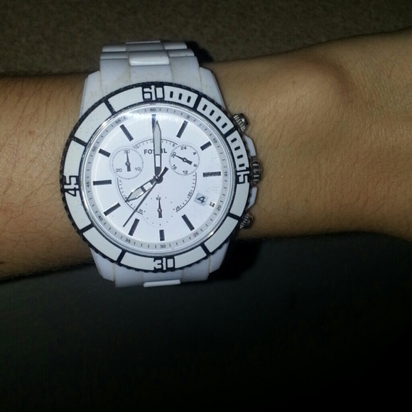 White Plastic Fossil Watch