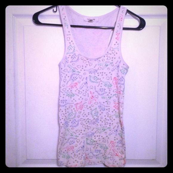 Cream dinosaur print tank