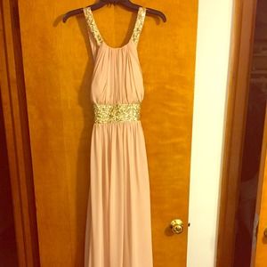 Champagne blush prom dress