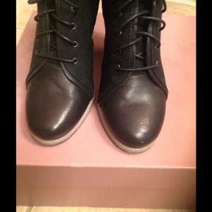 Lace-up j.crew boots.