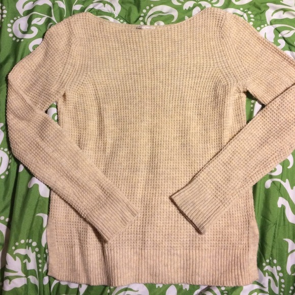 Beige Waffle Knit Sweater