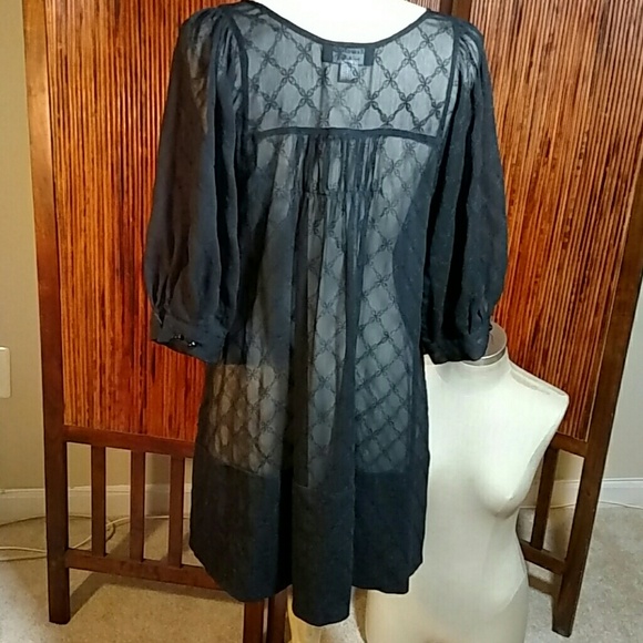 Sheer Pocket Tunic Dress - Picture 2 of 4