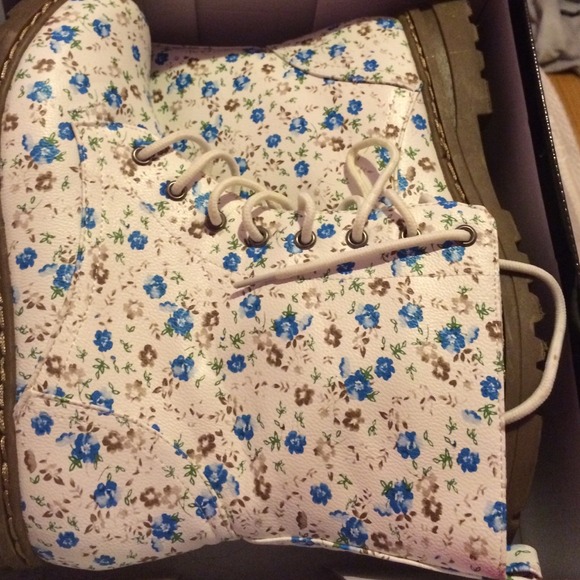 Blue floral boots