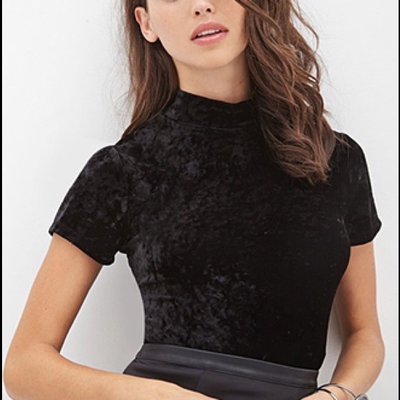 Velvet Mock Neck Top