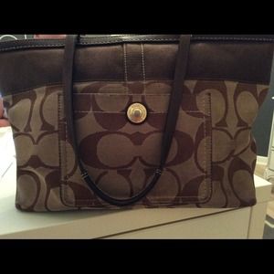 Authentic Coach signature tote