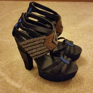Embellished Strappy Platforms
