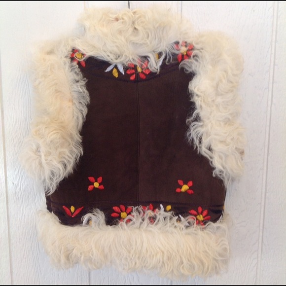 Wool/Sheepskin Laurence Heller Embroidered Vest