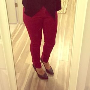 Red White House Black Market Slim Leg Jeans