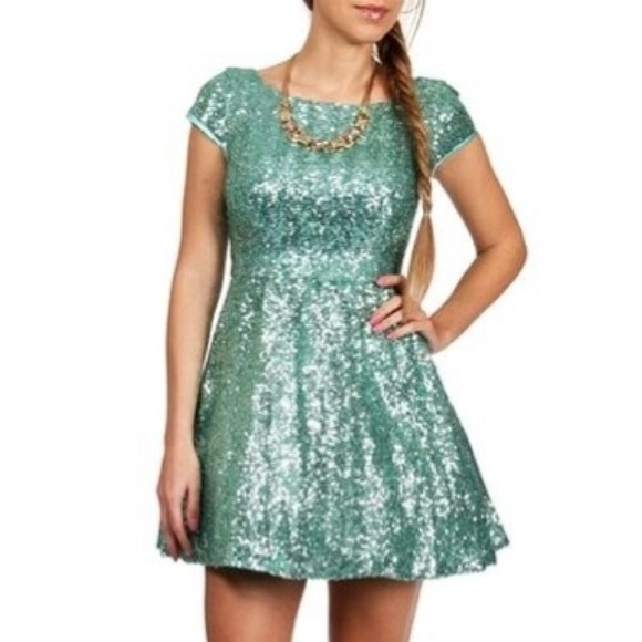 WINDSOR Dresses & Skirts - SOLD! Mint Sequin Cocktail Dress