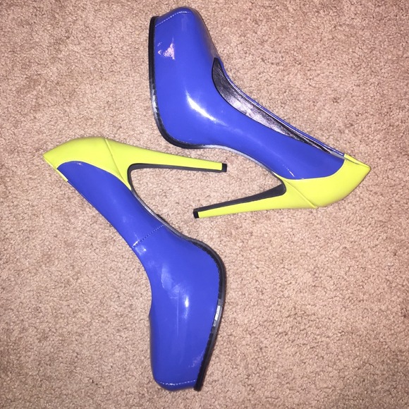 Blue and Green Vera Wang Platform Pumps