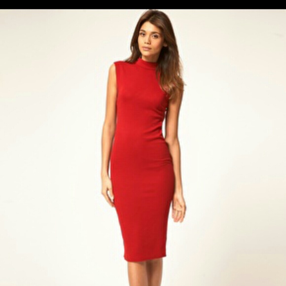 Asos Midi Ribbed Dress