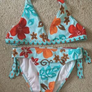 Floral halter bikini