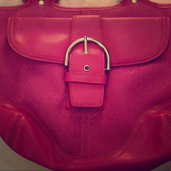 Fuchsia Coach mini Duffel