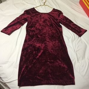 Crushed Red Velvet Dress